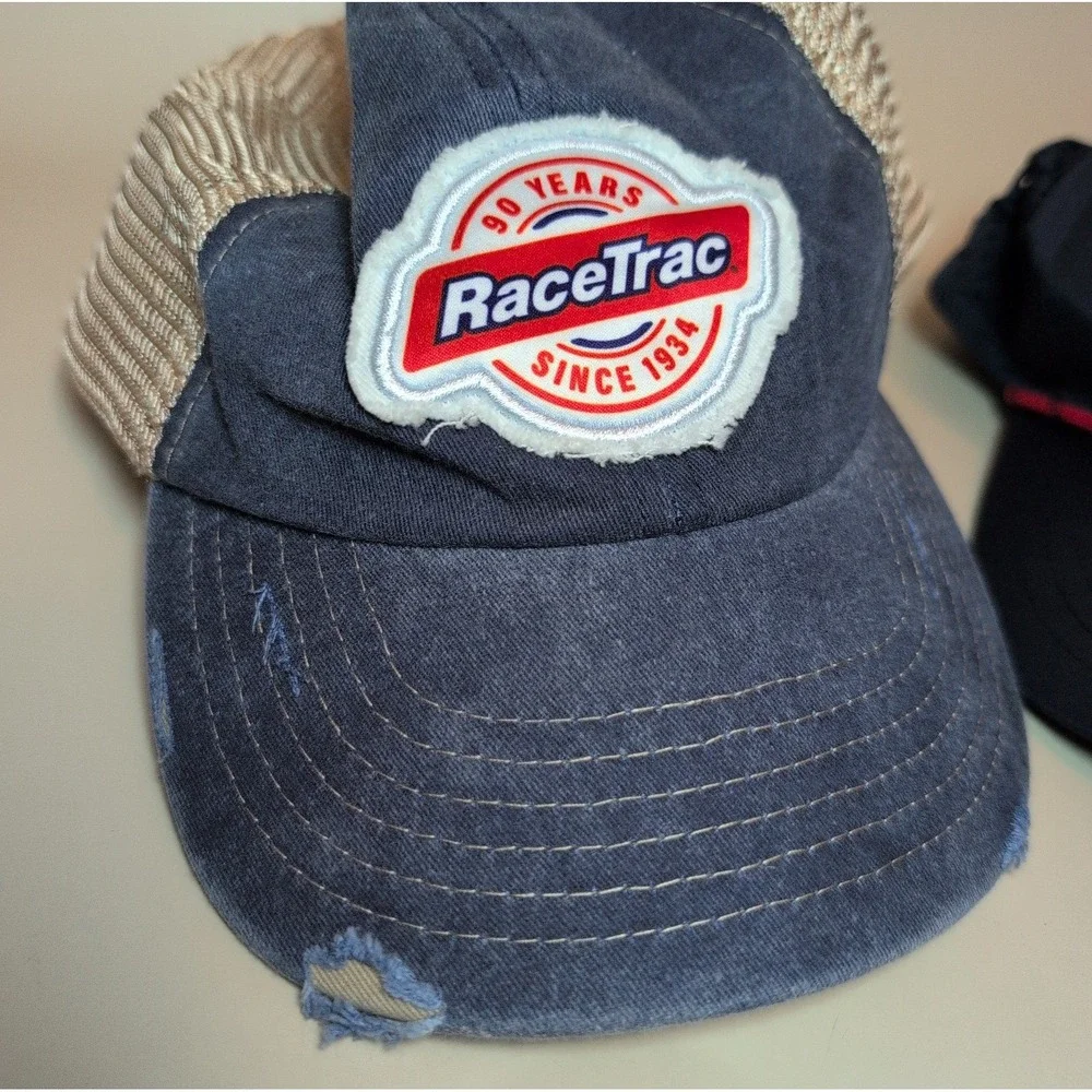 RaceTrac Official 90th Anniversary Gas Station Employee Issued Hats Lot Of 2
